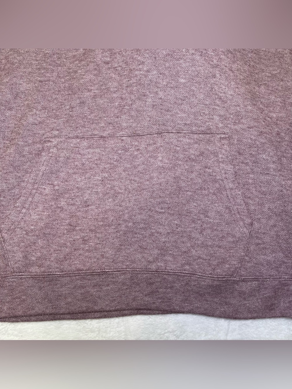 No Boundaries Men’s Medium Mauve Lavender Knit Hoodie Pouch Pocket Ultra Soft - Picture 6 of 9